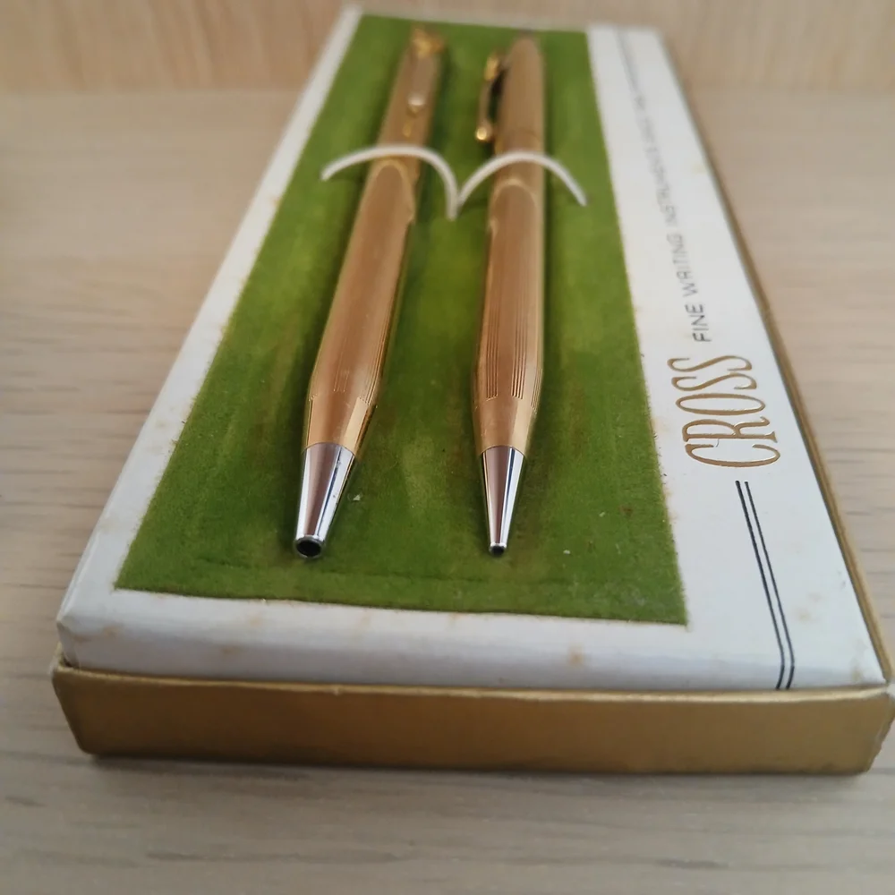 Vintage CROSS‎ #6601 Mid Century 12K Gold Filled Pen Pencil UPS Set/Booklets